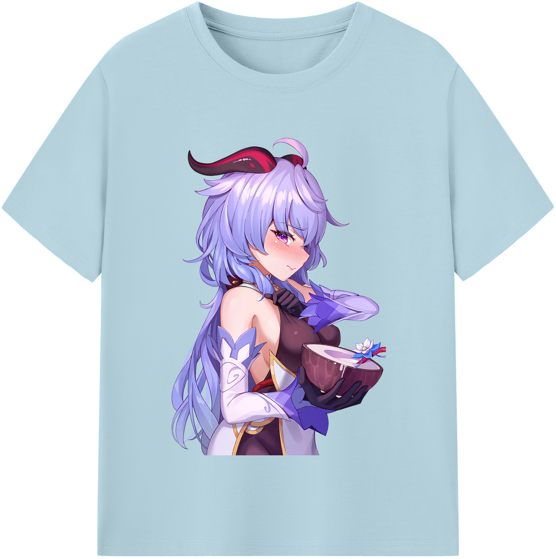 げんし神 甘雨 かんう genshin Ganyu 綿100％半袖Tシャツ（フロントプリント）